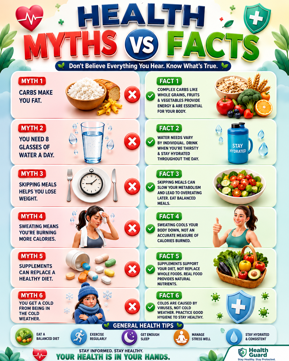 🚫 Health Myths vs Facts: 6 Common Wellness Lies You Should Stop Believing Today ✅ - visual detail 1