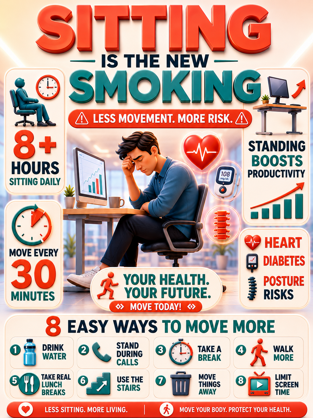 Sitting Is the New Smoking? The Hidden Health Risks of a Sedentary Lifestyle - visual detail 1