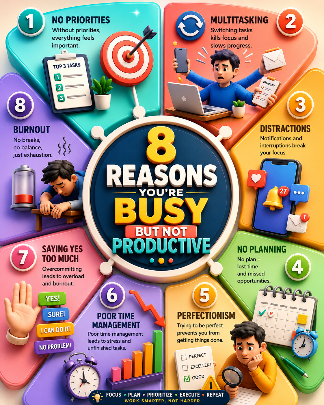 Unlock Your Potential: 8 Hidden Reasons You're Busy But Not Productive (And How to Fix It!) - visual detail 1