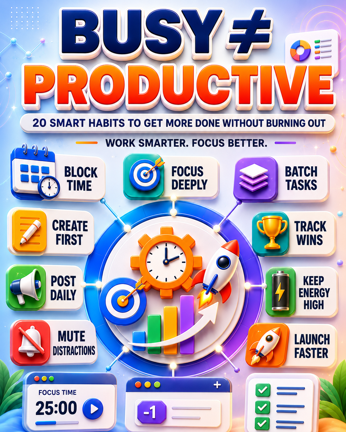🚀 Busy ≠ Productive: 20 Powerful Productivity Habits to Skyrocket Your Output Without Burning Out ⚡ - visual detail 1