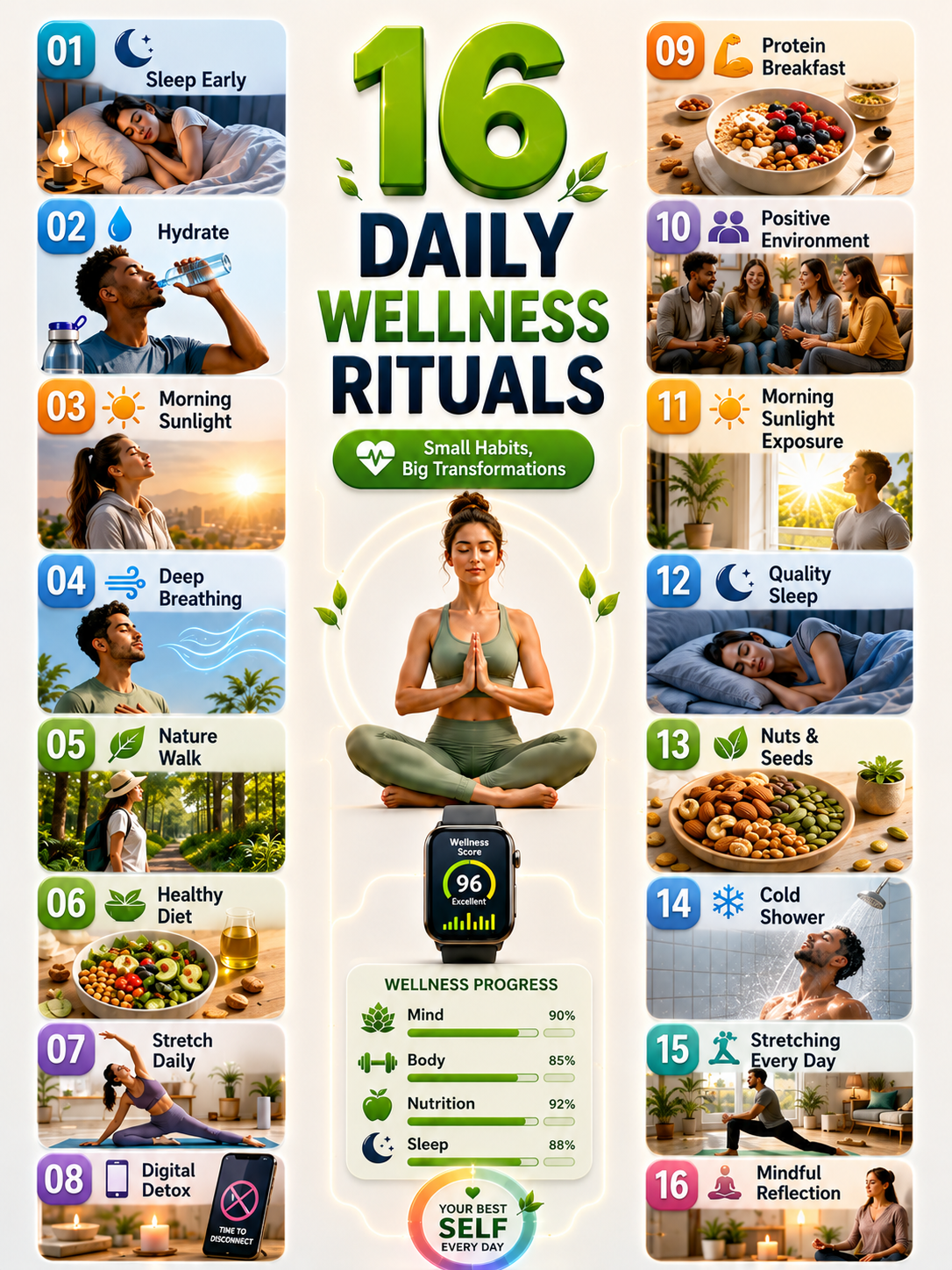 🌿 Wellness Starts With Daily Rituals: 16 Powerful Habits That Can Transform Your Mind, Body & Energy Naturally - visual detail 1