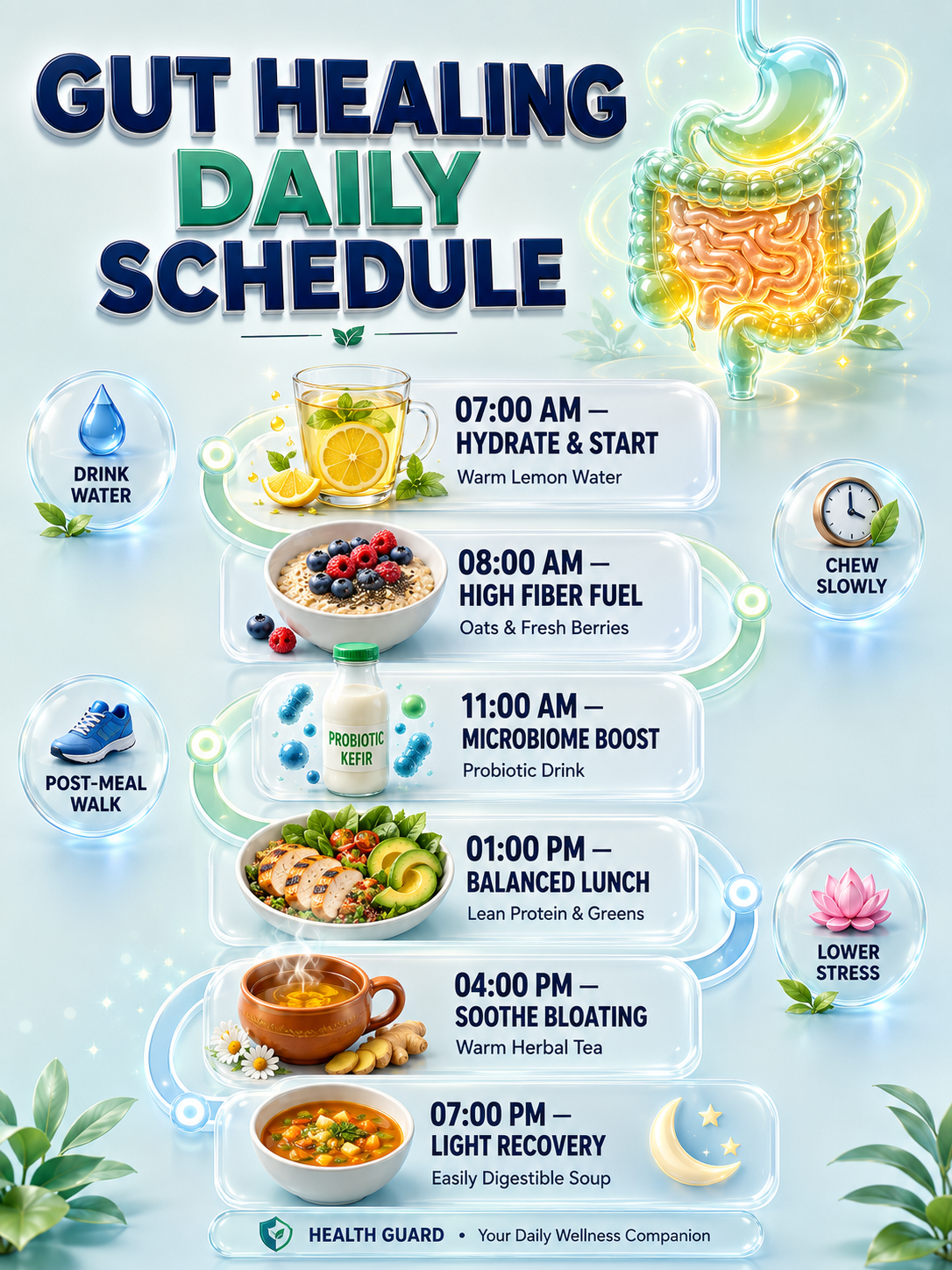 Gut Healing Daily Schedule Infographic | Daily Gut Health Routine for Better Digestion & Wellness Your Ultimate Gut Healing Daily Schedule: Transform Digestion & Boost Energy - visual detail 1