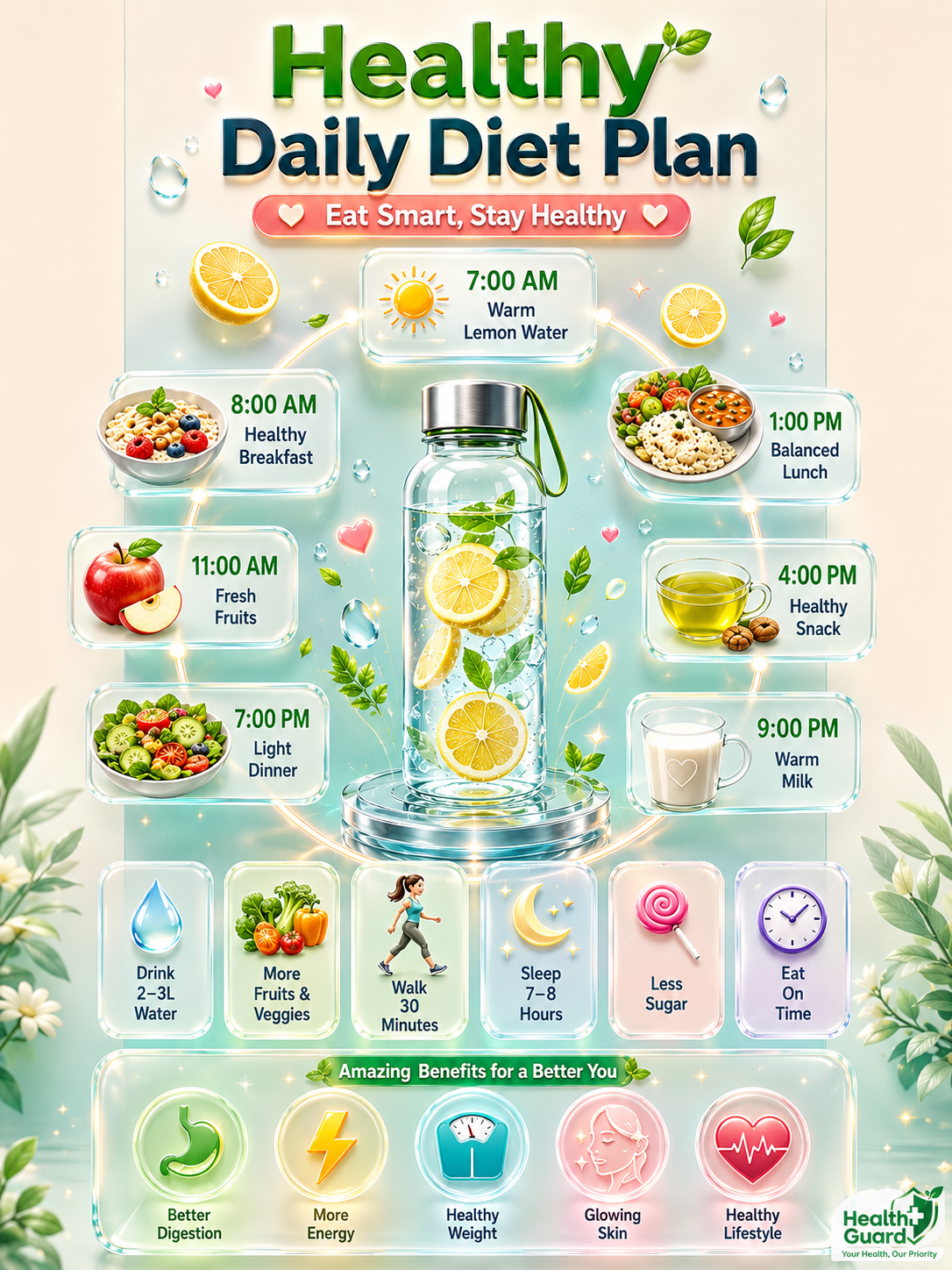 Unlock Your Best Self: 10 Essential Daily Diet Plan Tips for Natural Energy, Glow, and Fitness - visual detail 1