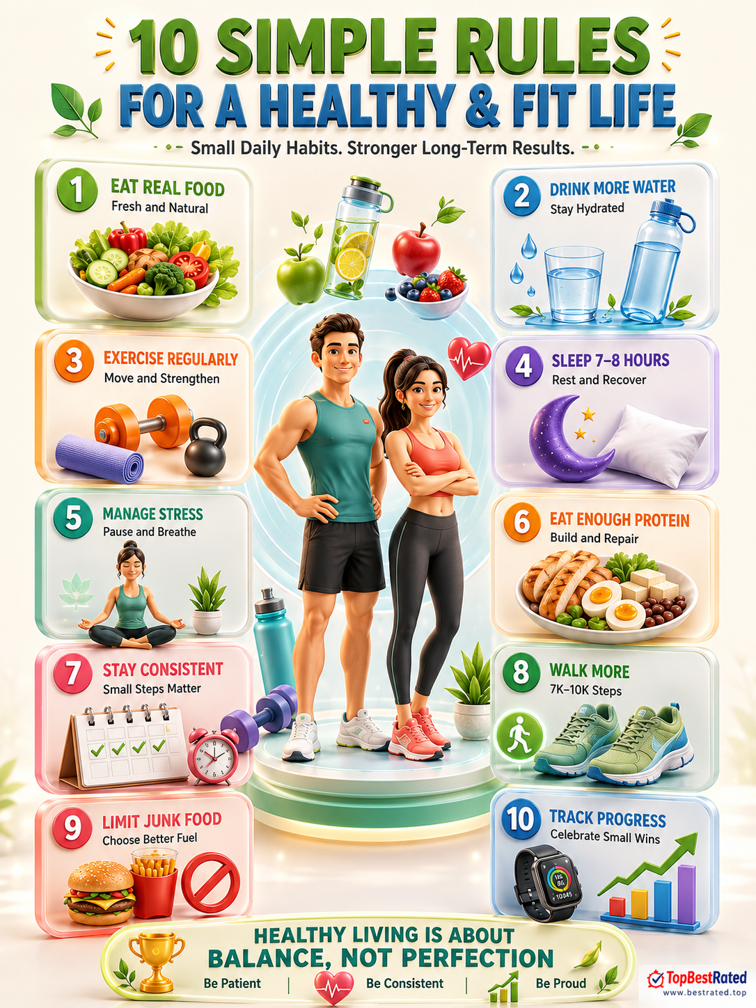 Unlock Your Best Self: 10 Simple Rules for a Healthy & Fit Life - visual detail 1