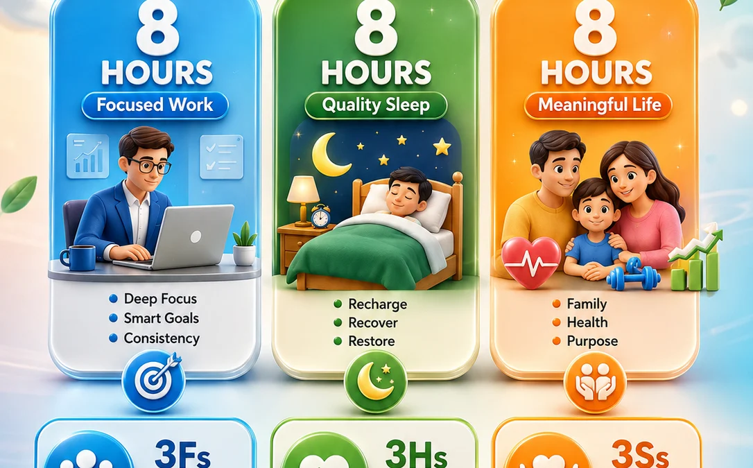 Unlock Your Potential: The 8+8+8 Rule for a Balanced, Wealthy, and Meaningful Life - visual detail 1