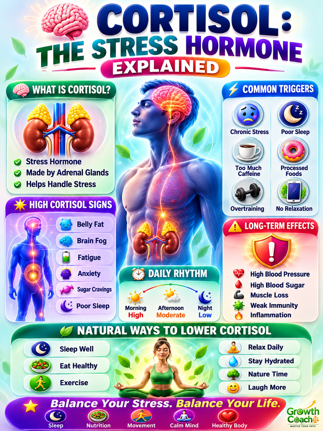 🌿 How to Lower Cortisol Naturally 🧠 | The Complete Guide to Managing the Stress Hormone for Better Health - visual detail 1