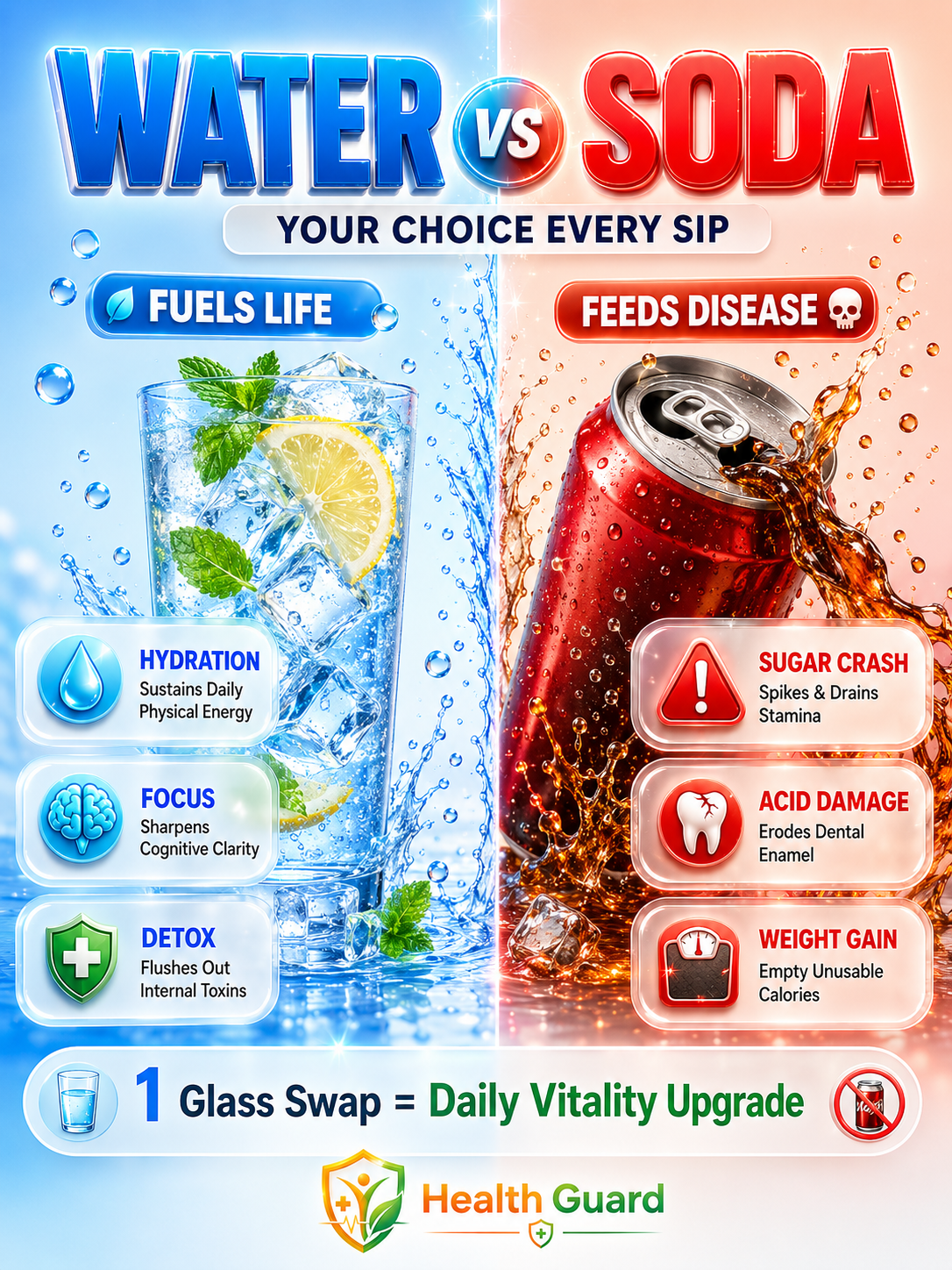 Water vs. Soda: Unveiling the Real Impact of Your Daily Drink Choice - visual detail 1