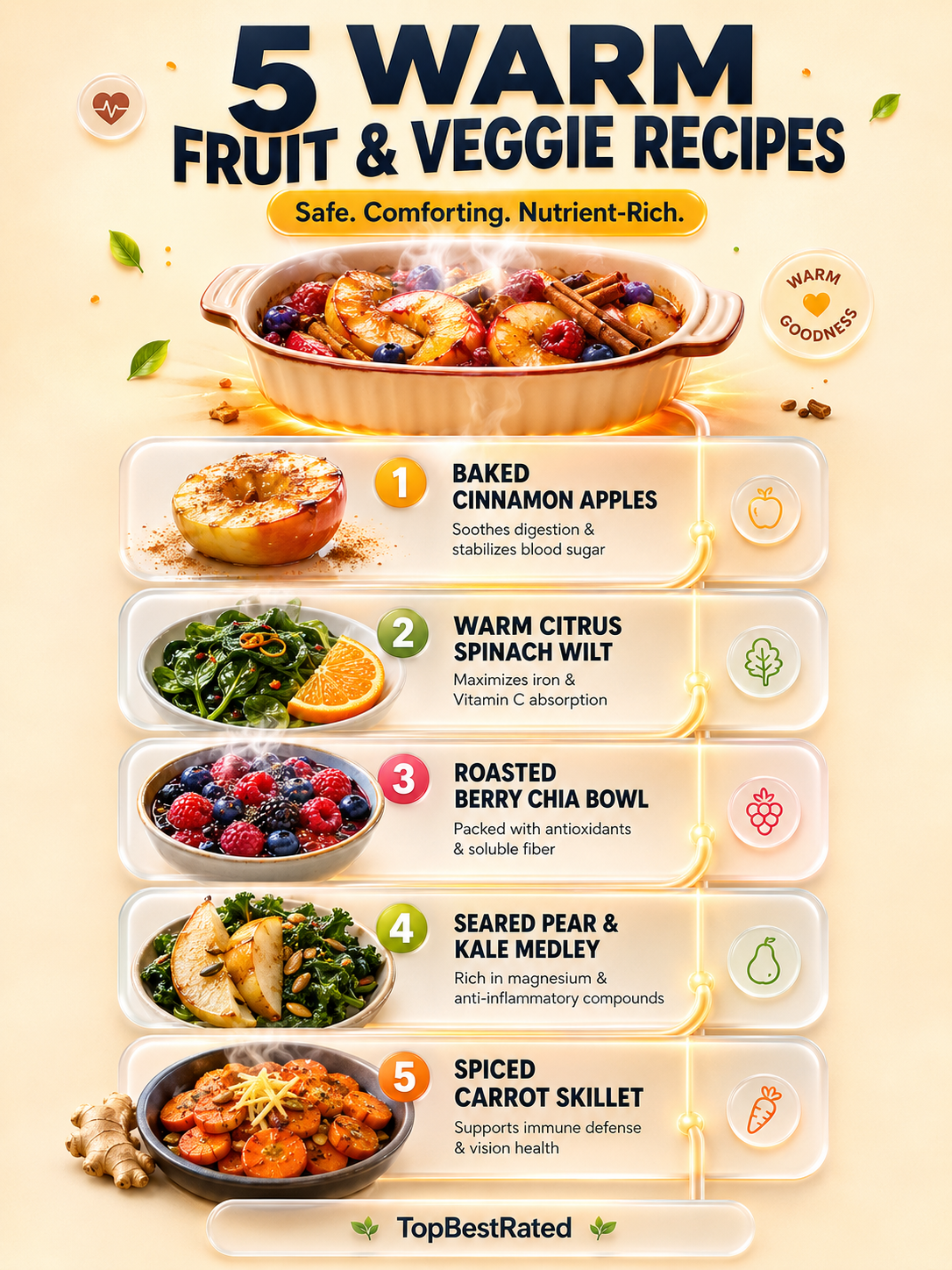 5 Delicious Warm Fruit & Veggie Recipes: Safe, Cozy, and Nutritious! 🍎🥦 - visual detail 1