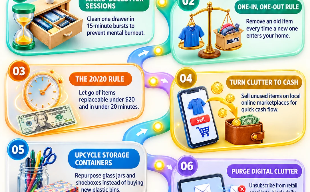 7 Genius Frugal Decluttering Tips: Organize Your Life & Keep More Cash 💰 - visual detail 1