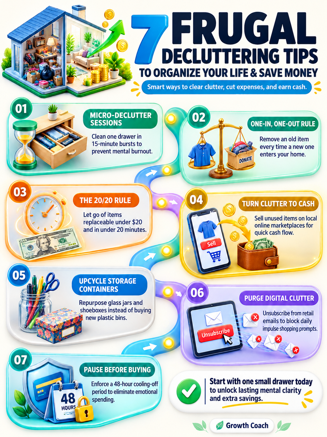 7 Frugal Decluttering Tips to Organize Your Life and Save Money 7 Genius Frugal Decluttering Tips: Organize Your Life & Keep More Cash 💰 - visual detail 1