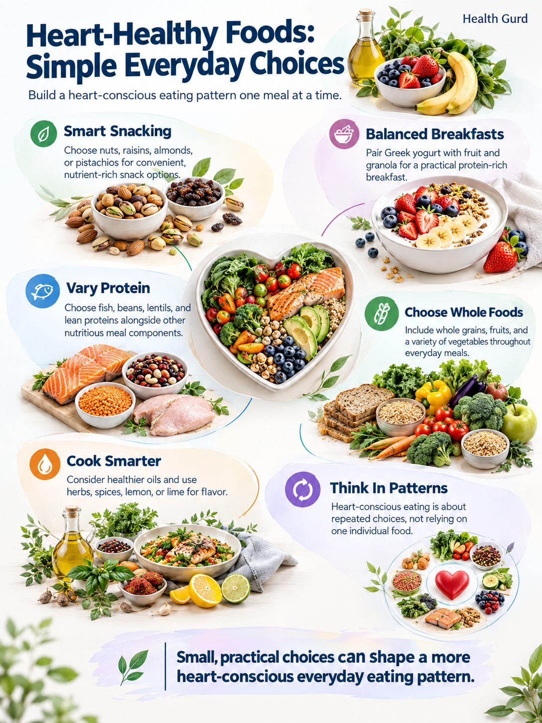 Heart-Healthy Foods: 6 Simple Everyday Eating Choices | Health Gurd Boost Your Heart Health: 6 Simple Foods Cardiologists Swear By for Daily Eating - visual detail 1