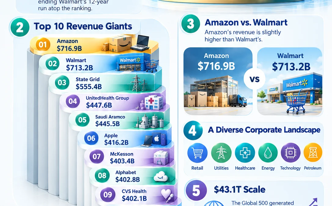 🏆 Top 10 Largest Companies by Revenue in 2026: Amazon Leads, Key Industry Shifts Revealed 🌍 - visual detail 1