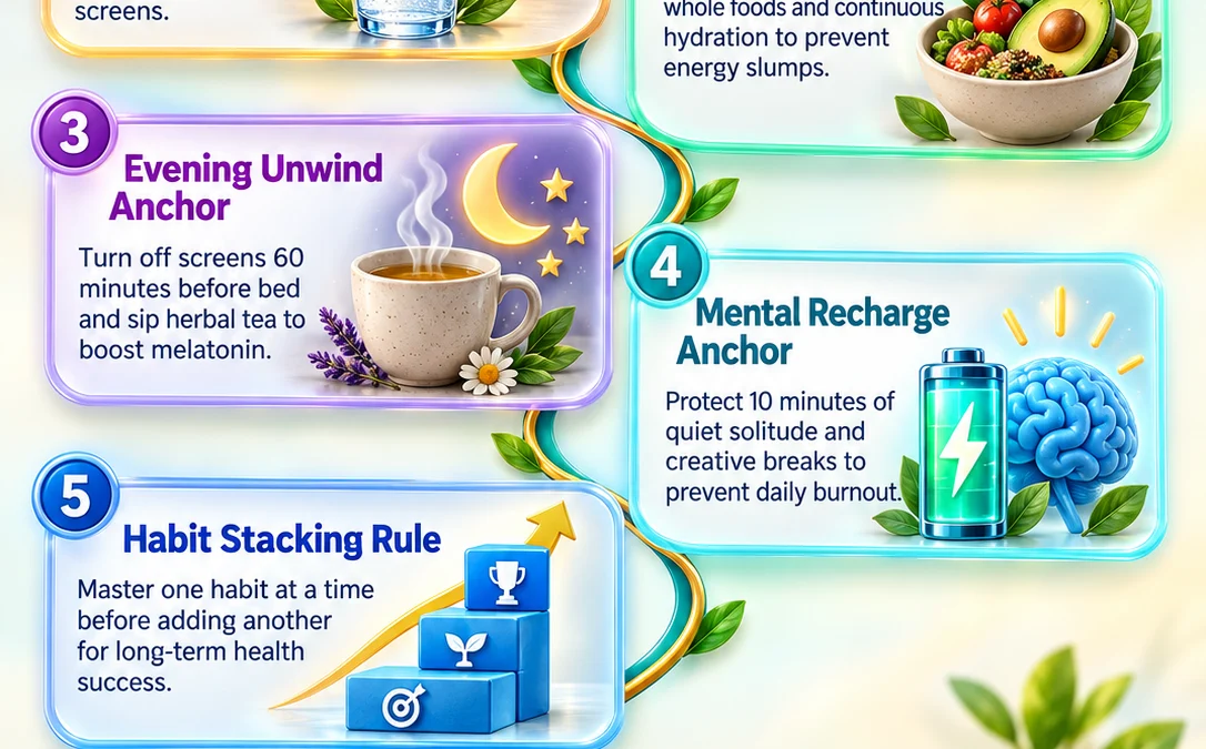 Unlock Your Day: 4 Simple Wellness Habits for Lasting Energy & Focus - visual detail 1