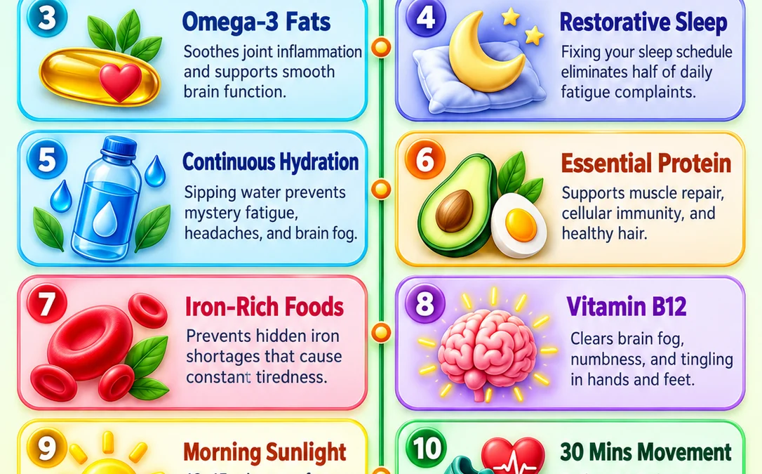 Unlock Peak Energy: 10 Daily Essentials Your Body Needs to Thrive ⚡ - visual detail 1